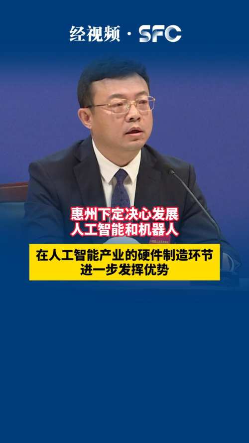 惠州在人工智能产业的硬件制造环节进一步发挥优势